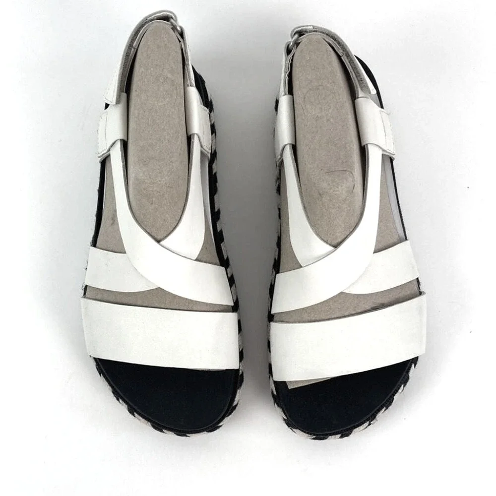 Sorel Sandals 6.5 Black Roaming Criss Cross Platform Espadrille Leather Strappy